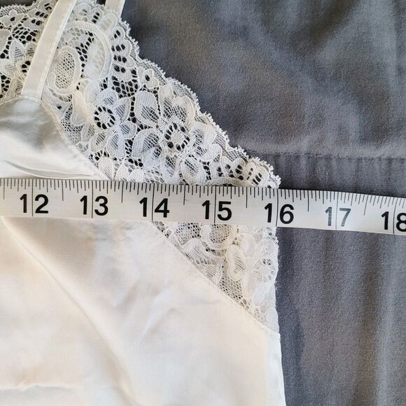 Womens Unbranded Y2k Cami Tank Top Size Medium White Lace Trim Going Out - Picture 4 of 5